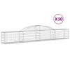 vidaXL buede gabionkurve 30 stk. 300x30x40/60 cm galvaniseret jern