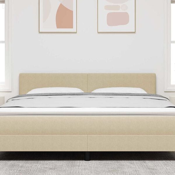 vidaXL LED sengegavl med LED -strimmellys Gr&aring;gr&oslash;n 180 cm Polyester