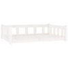 vidaXL hundeseng 105,5x75,5x28 cm massivt fyrretr&aelig; hvid