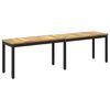 vidaXL Haveb&aelig;nk 161 x 35 x 45 cm Massivt Akacietr&aelig; Hvid og sort