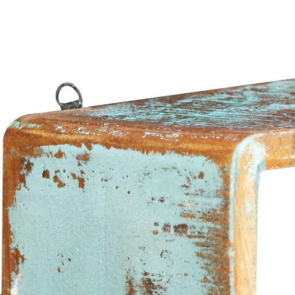 vidaXL væghylder 3 dele kubeformede massivt genanvendt træ