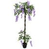 vidaXL Kunstigt B&oslash;nneblomstetr&aelig; Lilla 80 x 18 x 160 cm Stof og tr&aelig;