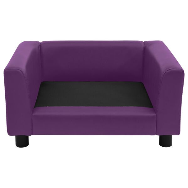 vidaXL hundesofa 60x43x30 cm med skumpude plys og kunstl&aelig;der bordeaux