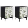 vidaXL Natskab GOTHA 2 stk. Sort eg 36 x 33 x 51 cm Konstrueret tr&aelig;