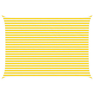 vidaXL Solskygge sejl Gul og Hvid 5 &times; 3,5 m 100% polyester Oxford