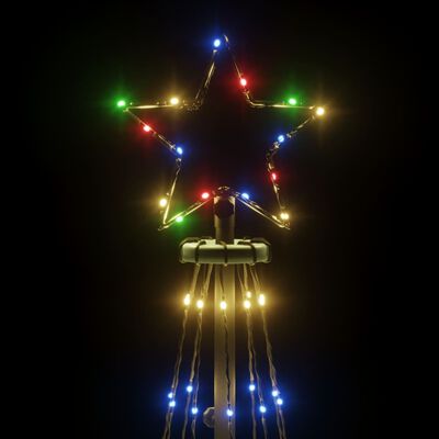 vidaXL kegleformet juletræ 310 LED'er 100x300 cm flerfarvet