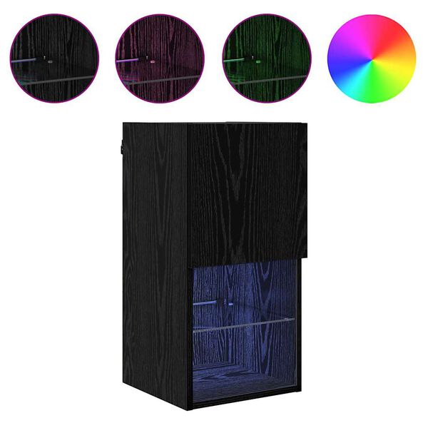 vidaXL V&aelig;gh&aelig;ngte TV skabe V&aelig;gmonteret 2 pcs Sort eg 30,5 x 30 x 60 cm