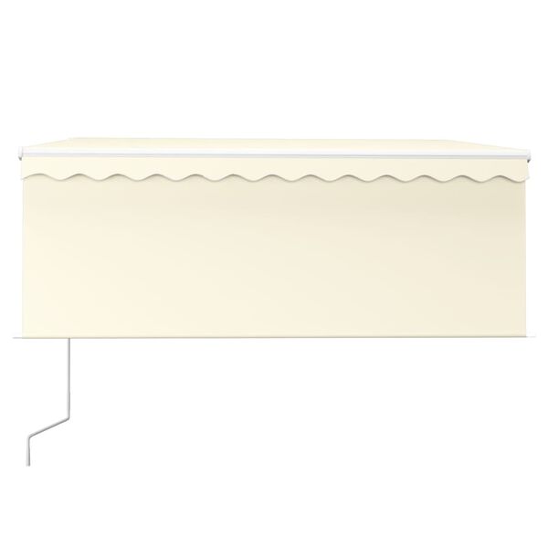 vidaXL markise m. gardin+LED+vindsensor 3x2,5 m automatisk cremefarvet