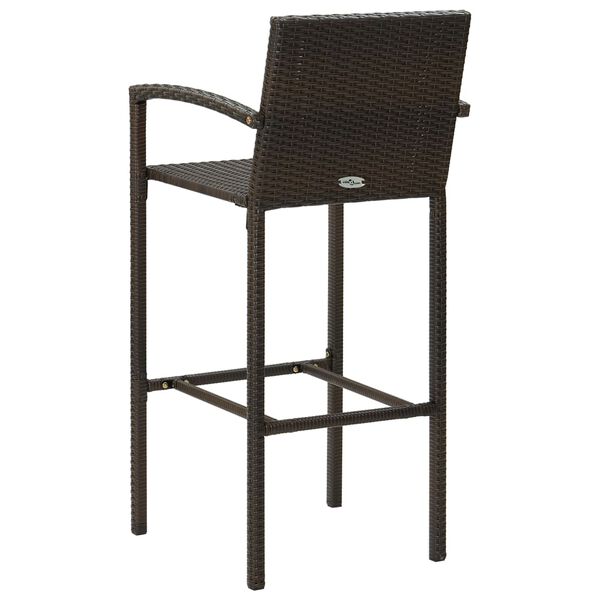 vidaXL barstole 2 stk. polyrattan brun