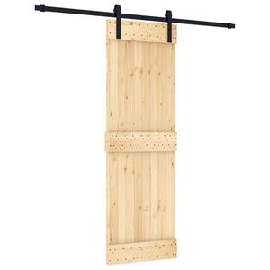 vidaXL Skyded&oslash;r Naturfarvet og sort 70 x 210 cm Massivt Fyrretr&aelig;