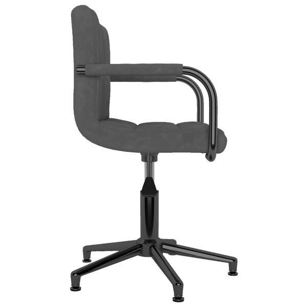 vidaXL drejelig spisebordsstol fl&oslash;jl m&oslash;rkegr&aring;