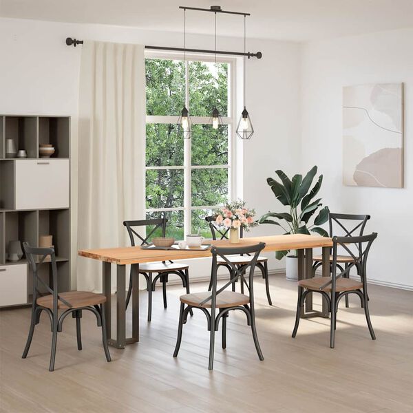 vidaXL konsolbordben T-formet 2 stk. sort 25x28x(72-73) cm stål