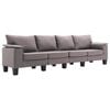 vidaXL Sofa Gr&aring;brun 4-personers Stof