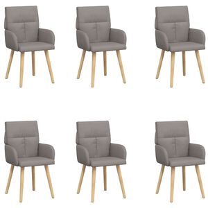 vidaXL Spisestole 6 stk. Stof Gr&aring;brun 60 x 56 x 96 cm
