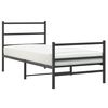 vidaXL sengeramme med sengegavl og fodg&aelig;rde 90x200 cm metal sort