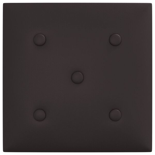 vidaXL V&aelig;gpaneler 12 pcs Sort 30 x 30 cm Faux l&aelig;der