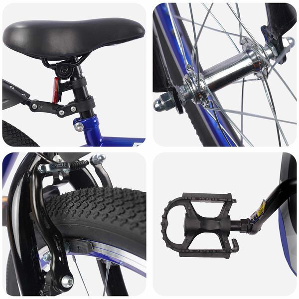 vidaXL B&oslash;rnecykel 18 tommer til 5-7 &aring;r gammel M&oslash;rk bl&aring;