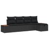 vidaXL Havesofa S&aelig;t med pude 5 pcs Sort Poly rattan