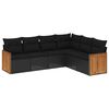 vidaXL sofas&aelig;t til haven 6 dele med hynder polyrattan sort