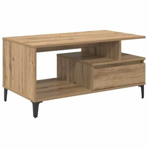 vidaXL Sofabord Artisan Egetr&aelig; 90 x 49 x 45 cm Konstrueret tr&aelig;