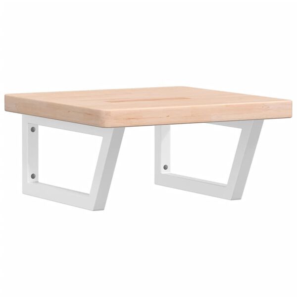 vidaXL badeværelseshylde stål og massivt egetræ