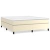 vidaXL Boxspring sengeramme 160x200 cm kunstl&aelig;der cremefarvet