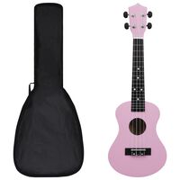 vidaXL ukulelesæt med taske til børn 23" pink