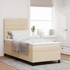 vidaXL Box spring seng med madras med LED Creme 100 x 200 cm Stof