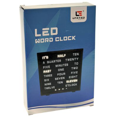 United Entertainment LED-ur med ord på engelsk 16,5x17 cm