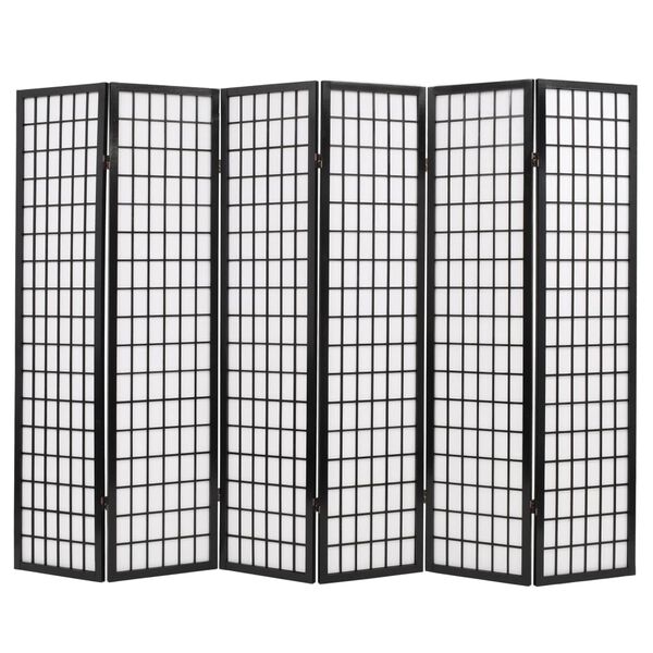 vidaXL foldbar 6-panels rumdeler japansk stil 240 x 170 cm sort