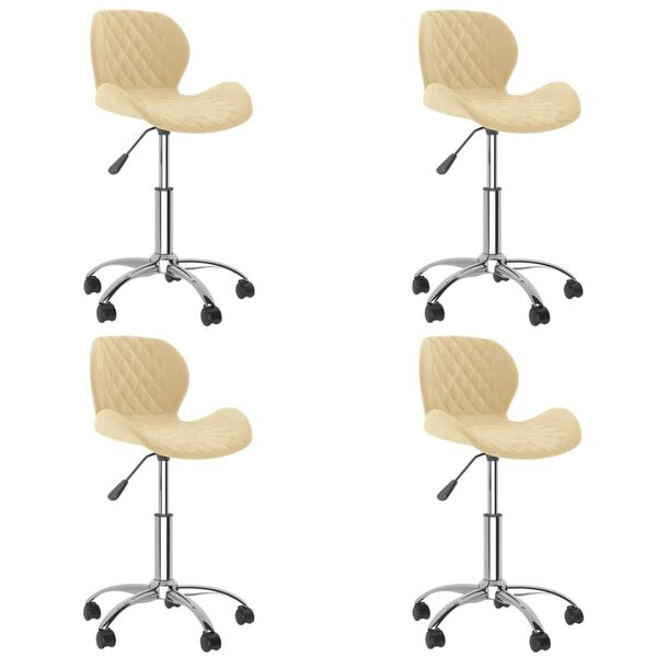 vidaXL drejelige spisebordsstole 4 stk. fl&oslash;jl cremefarvet