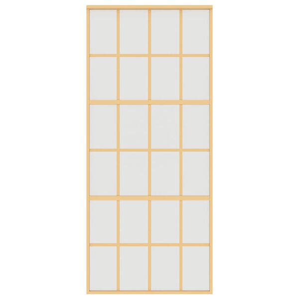 vidaXL skyded&oslash;r 90x205 cm matteret sikkerhedsglas og aluminium gylden