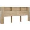 vidaXL sengegavl med opbevaring 220x18,5x104,5 cm sonoma-eg