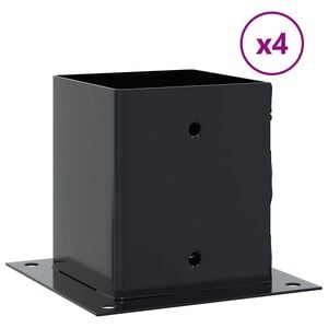 vidaXL stolpef&oslash;dder firkantet 4 stk. 101x101 mm pulverlakeret st&aring;l