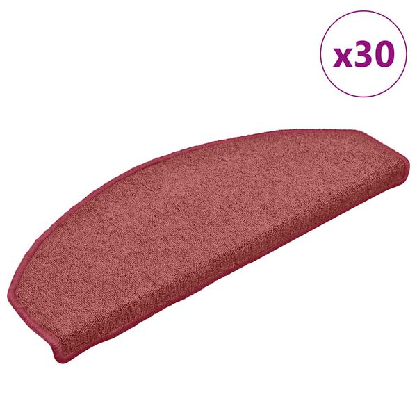 vidaXL trappem&aring;tter 30 stk. 65 x 24 x 4 cm bordeaux halvrund store