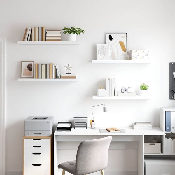 vidaXL v&aelig;ghylder 4 stk. 90x23,5x3,8 cm MDF hvid