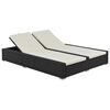 vidaXL dobbelt liggestol polyrattan sort