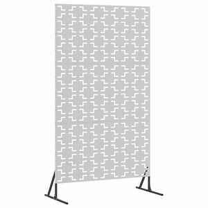 vidaXL Privatlivssk&aelig;rm 100 x 50 x 180 cm Galvaniseret st&aring;l S&oslash;lv