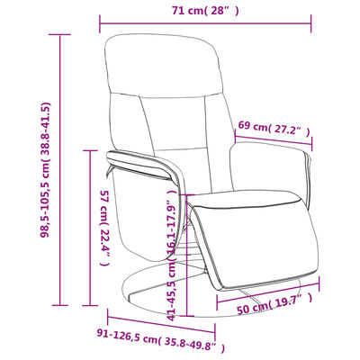 vidaXL lænestol med fodstøtte fløjl lysegrå