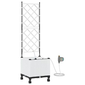vidaXL Havekrukke med vanding og hjul Hvid 40 x 40 x 148 cm PP