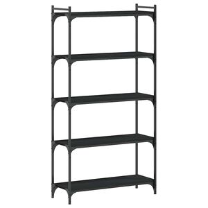 vidaXL bogreol med 5 hylder 80x30x154 cm konstrueret tr&aelig; sort