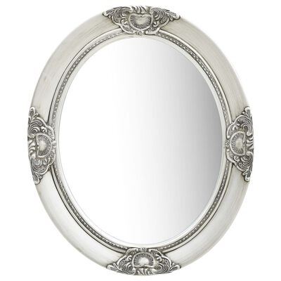 vidaXL vægspejl 50x60 cm barokstil sølvfarvet
