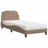vidaXL sengeramme uden madras Zadar 80x200 cm kunstl&aelig;der cappuccinofarvet
