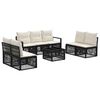 vidaXL Havesofa S&aelig;t 8 stk. Sort polyrattan