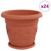 vidaXL Plantepotter 24 stk. Mursten R&oslash;d &Oslash; 34 x 28 cm Plastik