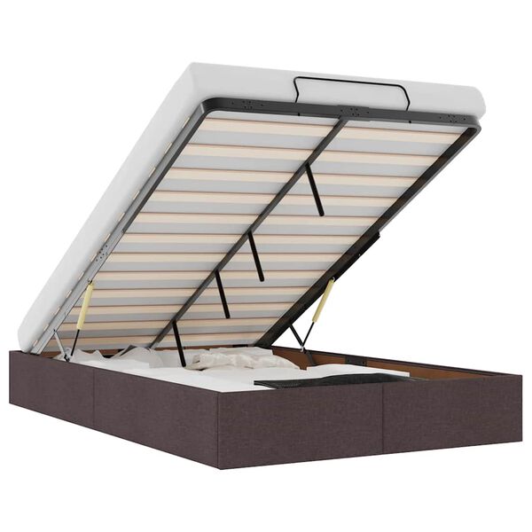 vidaXL osmannisk sengeramme uden madras 120x200 cm stof m&oslash;rkebrun