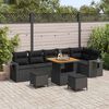 vidaXL Havesofa S&aelig;t 9 pcs Sort polyrattan