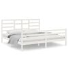 vidaXL sengeramme 200x200 cm massivt tr&aelig; hvid