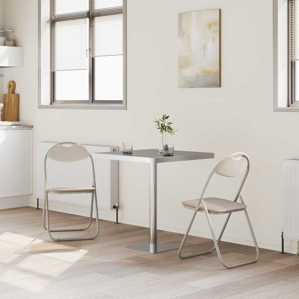 vidaXL Sammenklappelig stol 2 pcs Sandfarvet 48 x 43,5 x 81 cm