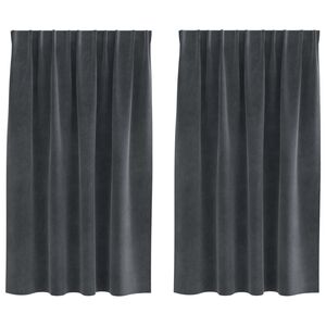 vidaXL M&oslash;rkl&aelig;gningsgardiner 2 pcs Lysegr&aring; 140 x 140 cm Fl&oslash;jl